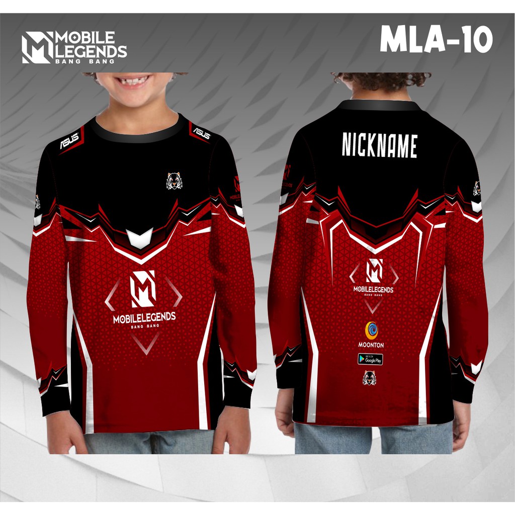 Jersey anak e sport mobile legends baju kaos game lengan panjang
