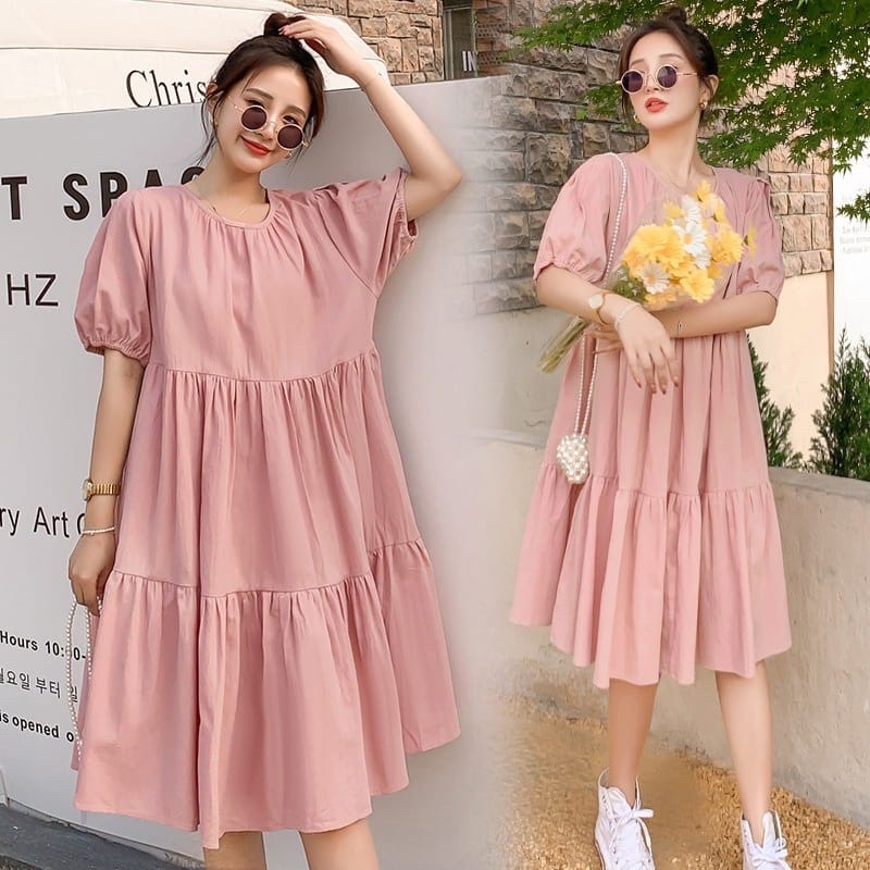 (MGA) TUNIK SIPHA OVERSIZE MIDI DRESS RUFFLE DAILY TUNIK PREMIUM