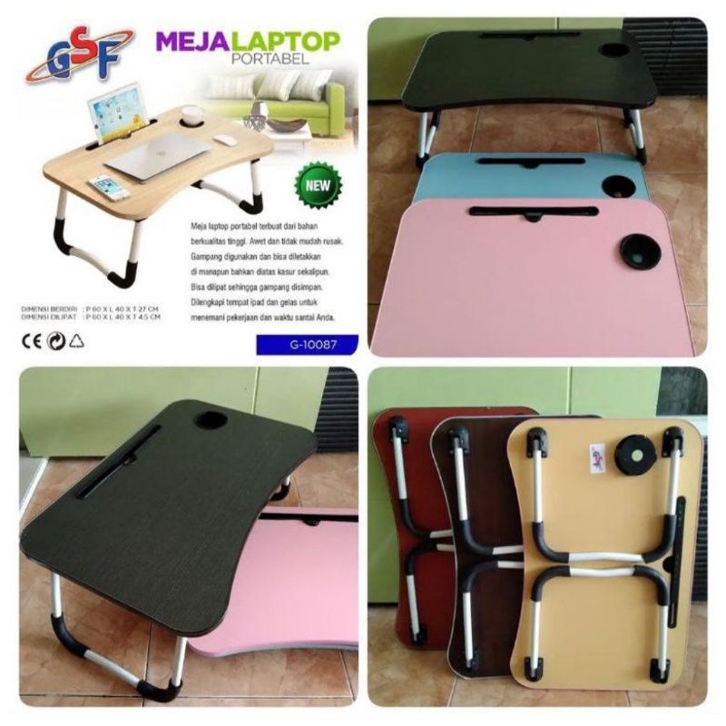 MEJA LAPTOP POLOS IMPORT BAHAN TEBAL ADA PEGANGAN - MEJA BELAJAR