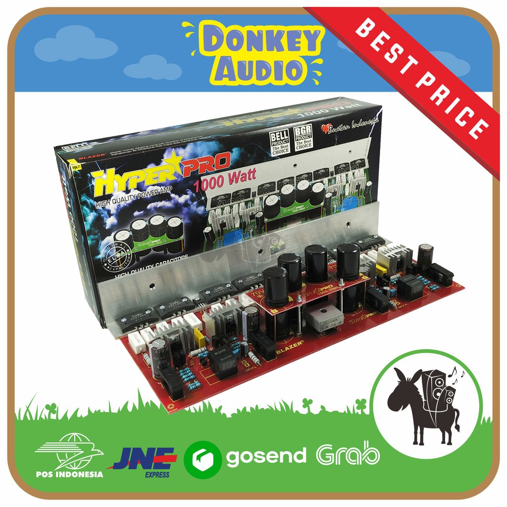 KIT POWER STEREO 1000W AMPLIFIER BLAZER HYPER PRO 500X2 BELL BGR