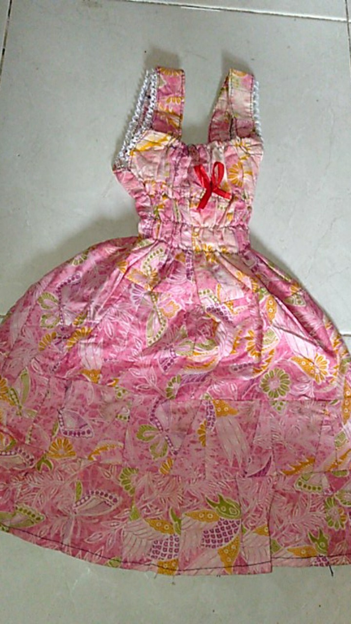 Daster Batik Anak Perempuan Tanpa Lengan  Dress Anak 1 2 Th Katun Cewek Murah Grosir Tahub Klw