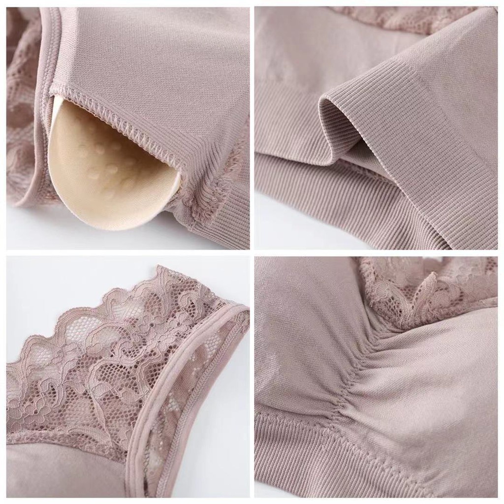 HUES.ID Bra Wanita Tanpa Kawat Bahan Halus Pakaian Dalam bralette Elastis dengan Busa 1021