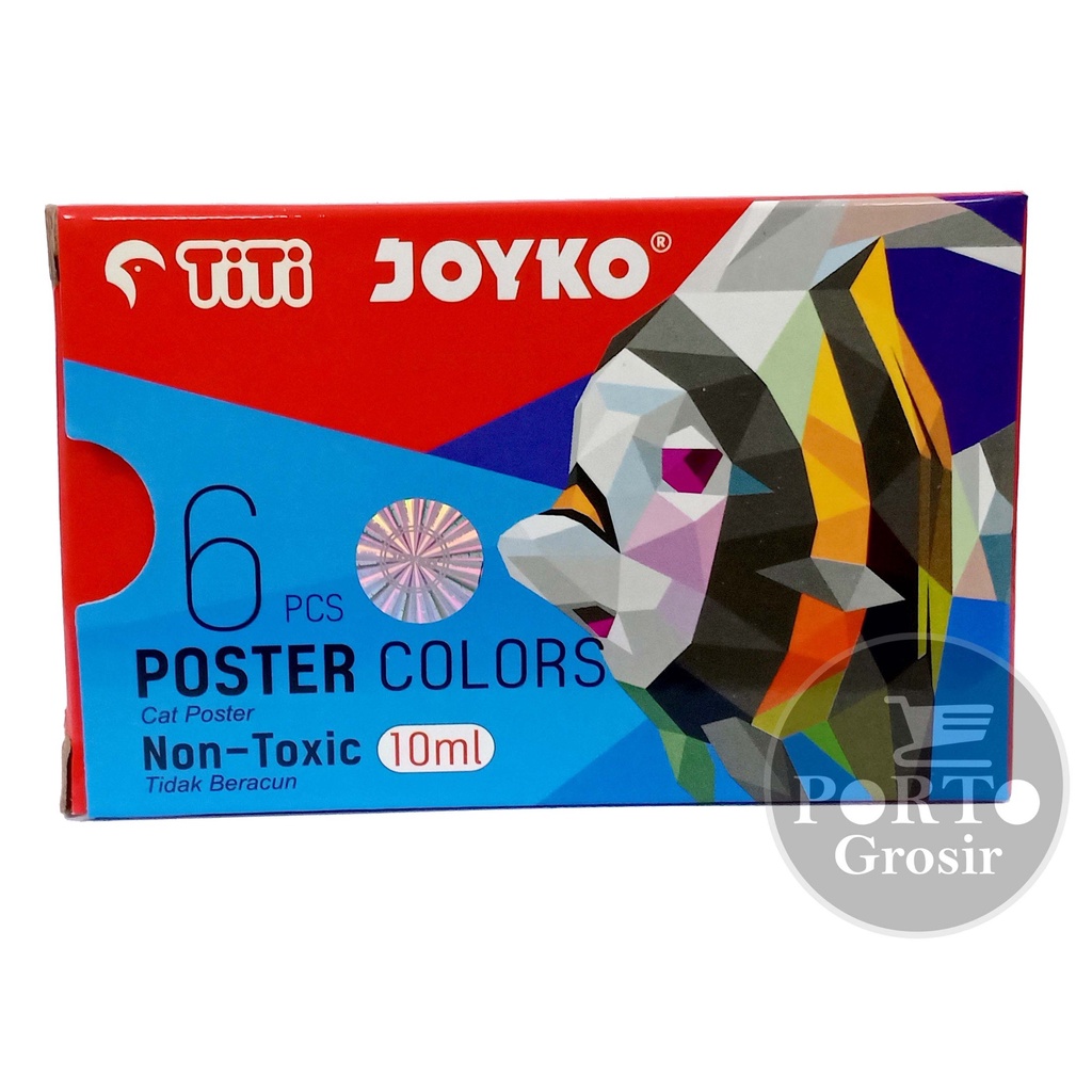 Joyko Poster Mix Colors Set Isi 6 Pcs 10ml Cat Air Colour Warna Titi 10 ml