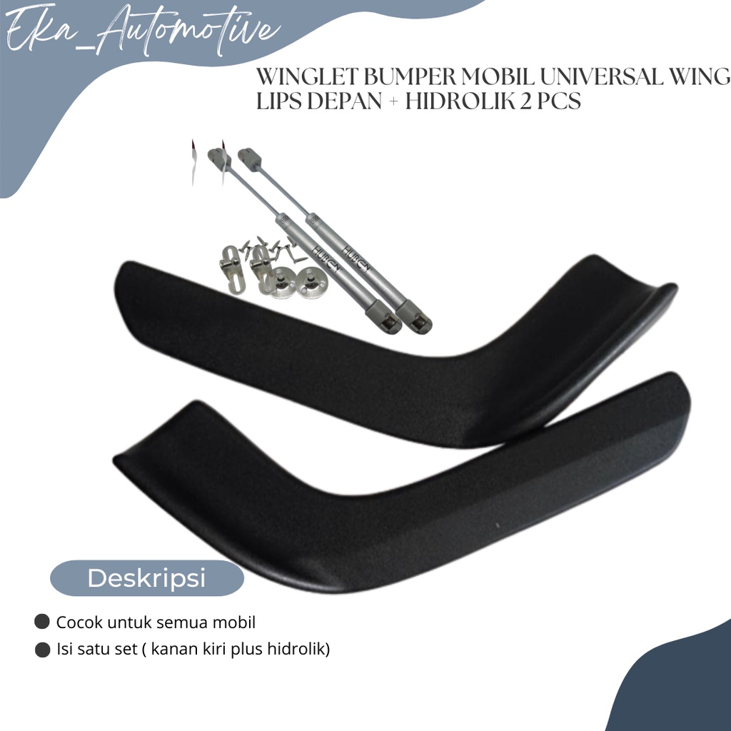 WINGLET BUMPER MOBIL UNIVERSAL WING LIPS DEPAN + HIDROLIK 2 PCS