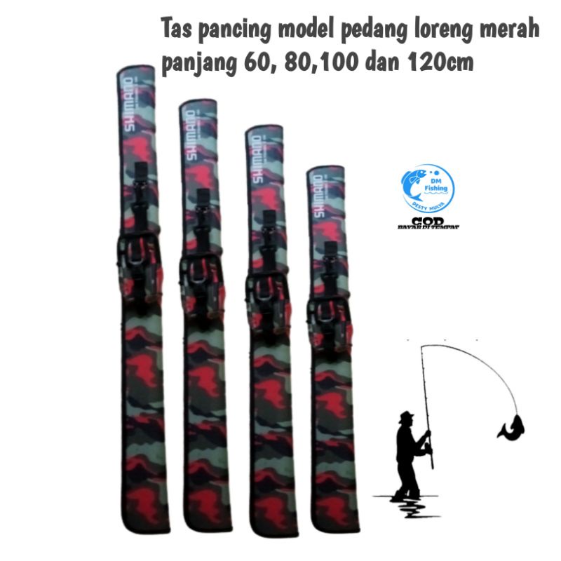 TAS PANCING MODEL PEDANG LORENG MERAH  PANJANG 60/80/100/120CM