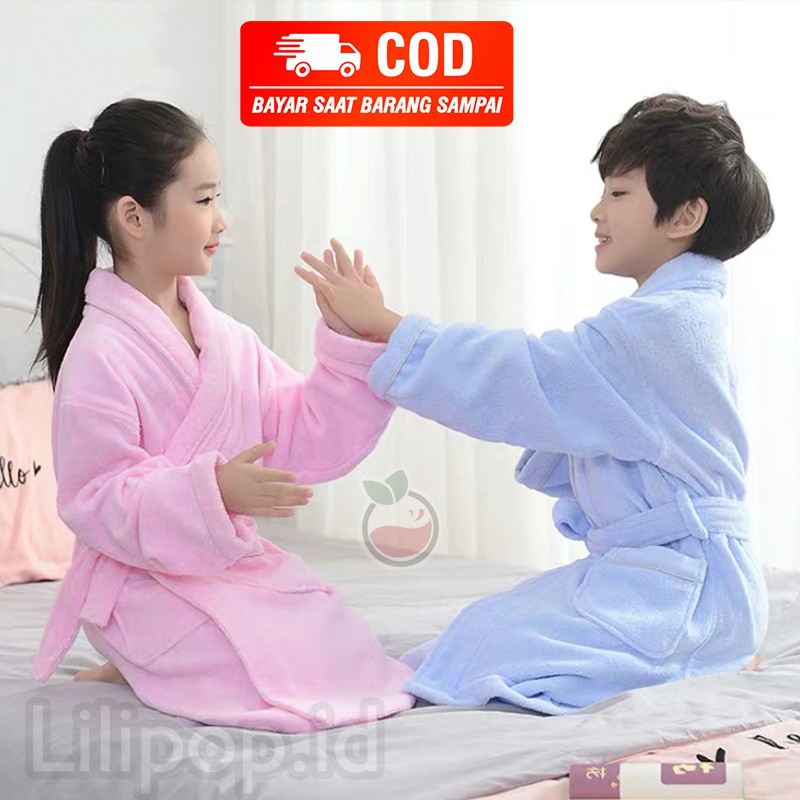 Kimono Handuk Anak Perempuan dan Laki laki Baju Handuk Anak Mandi Renang Karakter Lilipop