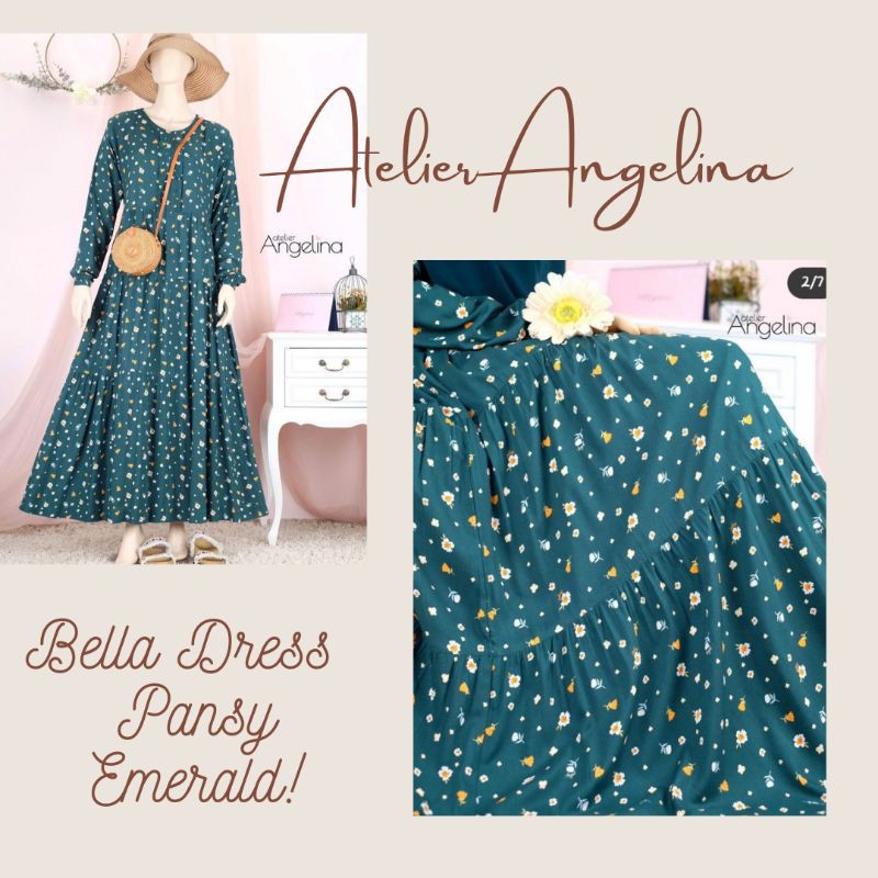 Bela Dress Pansy Emerald ATELIER ANGELINA