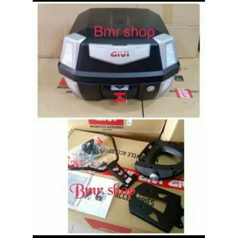 Paket 2in1 box givi B42N top box givi B 42N ANTARTICA dan bracket box givi xmax breket box givi xmax