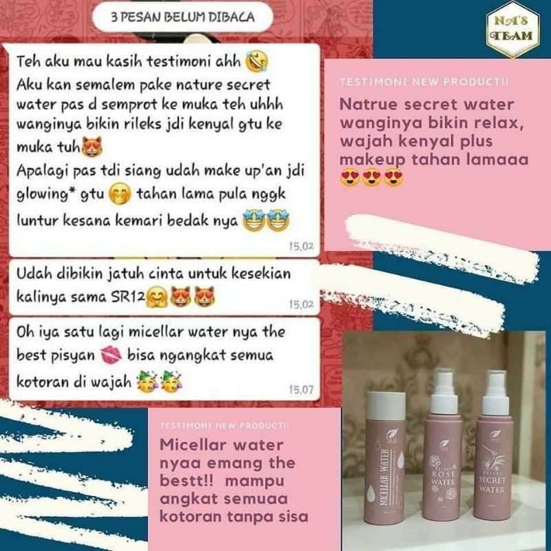 Micellar Water SR12 Cleansing Water Pembersih Wajah dan Makeup Secara Optimal 100 ml BPOM