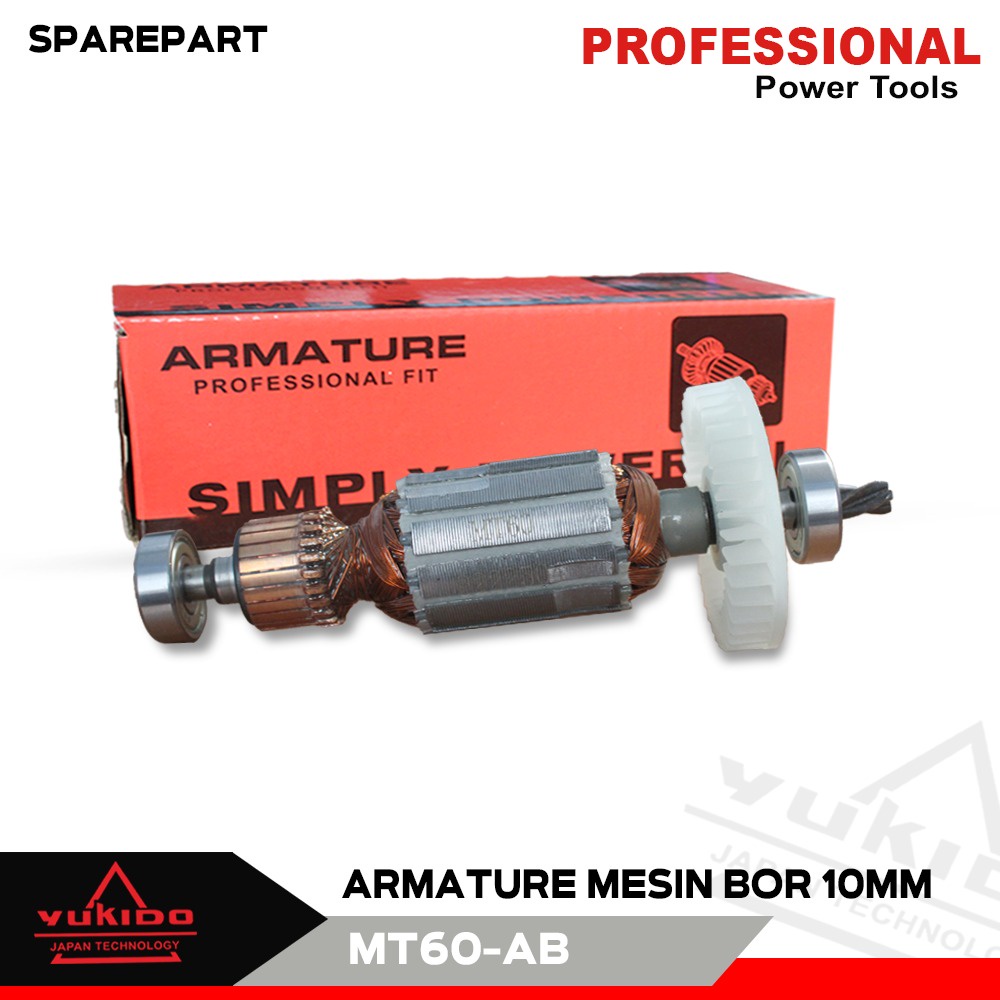 JAMIN ORI Maktec MT60 Sparepart YUKIDO ARMATURE ELECTRIC DRILL / MESIN BOR 10MM MT60 Armature MT60 Armature Bor Maktec MT60 DCA Angker Rotor Bor 10mm