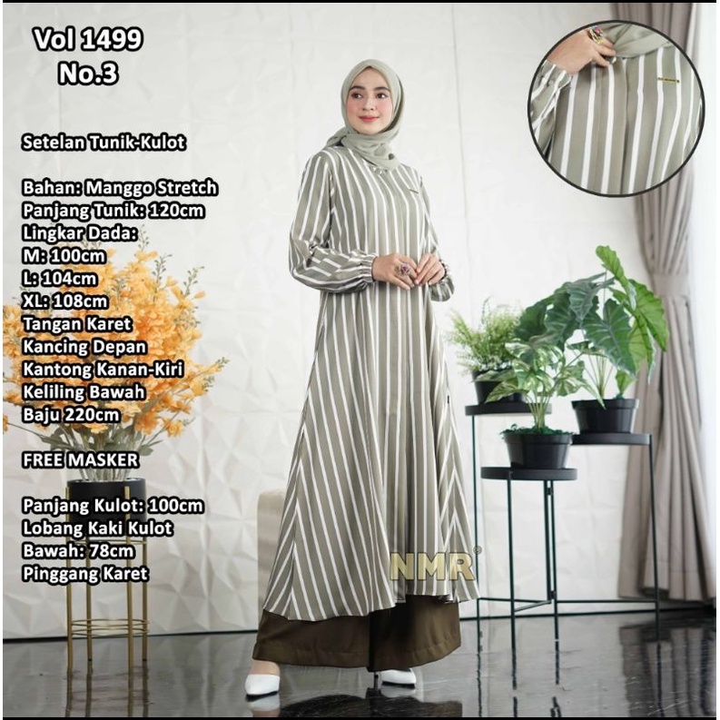 Set Tunik Kulot  Stripes Cantik#NMR by Namira#Ori