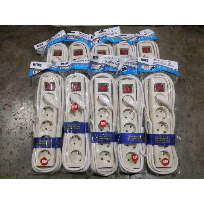 Stop Kontak Stopkontak Socket Soket Terminal Sambungan Cok Colokan Cabang Sakelar Kabel 5 Lima