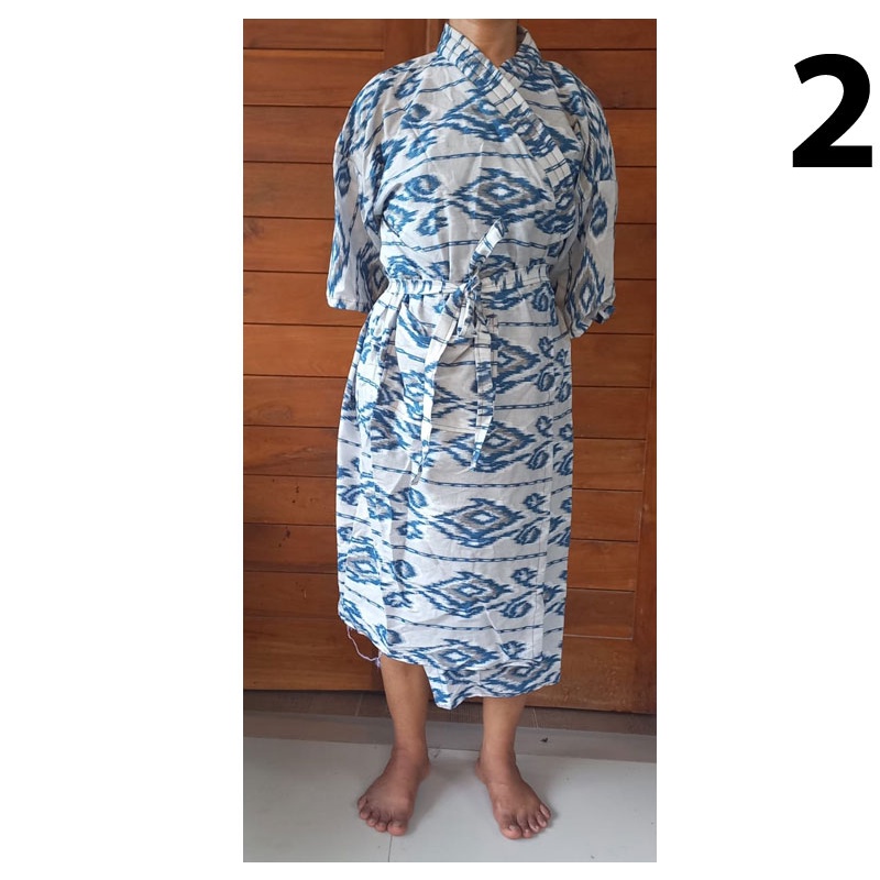 Kimono Batik Baju Tidur Baju Rumah Baju Santai Motif Sarung Tenun