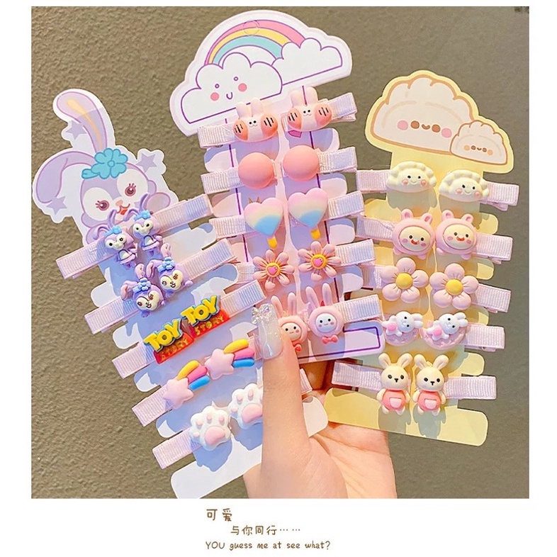 (Part 1 RB) 10pcs / set jepit rambut anak / jepit poni lucu / jepit kecil / ikat rambut anak / Bandana korea / Bandana cuci muka / bando cuci muka / hairband / jepit rambut gaya korea / karet rambut korea import / kunciran rambut import