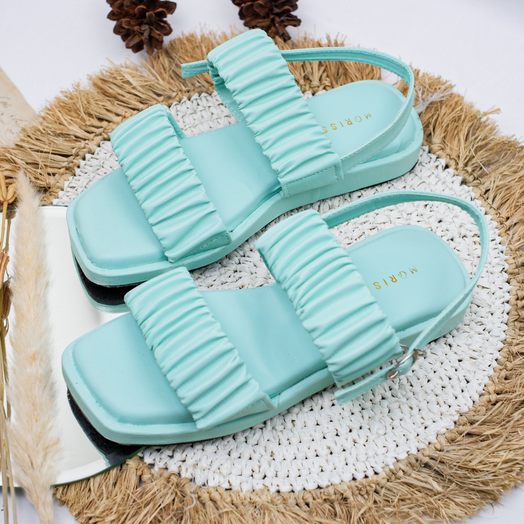 Sandal Wanita Sandal Platform Wedges Wanita Ilona Strap Kerut Ban Dua BA 21