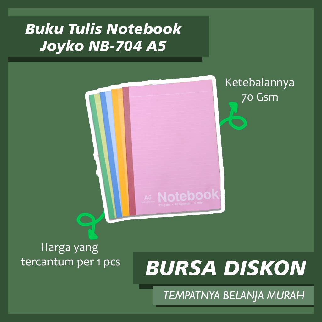 

Buku Tulis Notebook Joyko NB-704 A5 Catatan 40 Lembar Bergaris Lucu