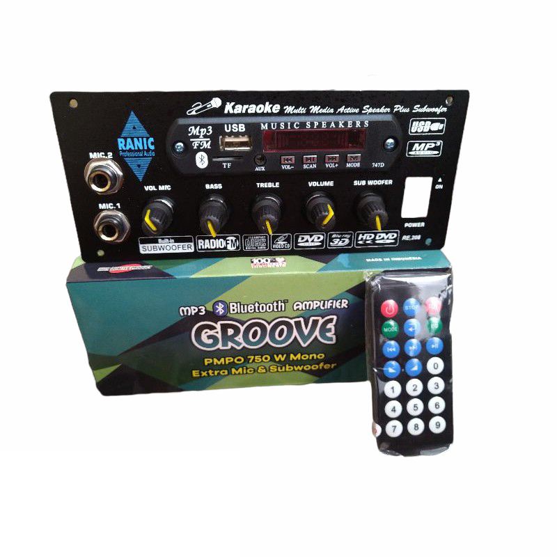 Kit Aktif Speaker Mono Subwoofer mic Karaoke mp3 Player Bluetooth