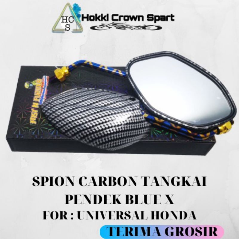 spion carbon motif BLUE X PANJANG/BLUE X PENDEK/TWOTONE PANJANG/TWOTONE PENDEK- BEAT VARIO SCOOPY-4