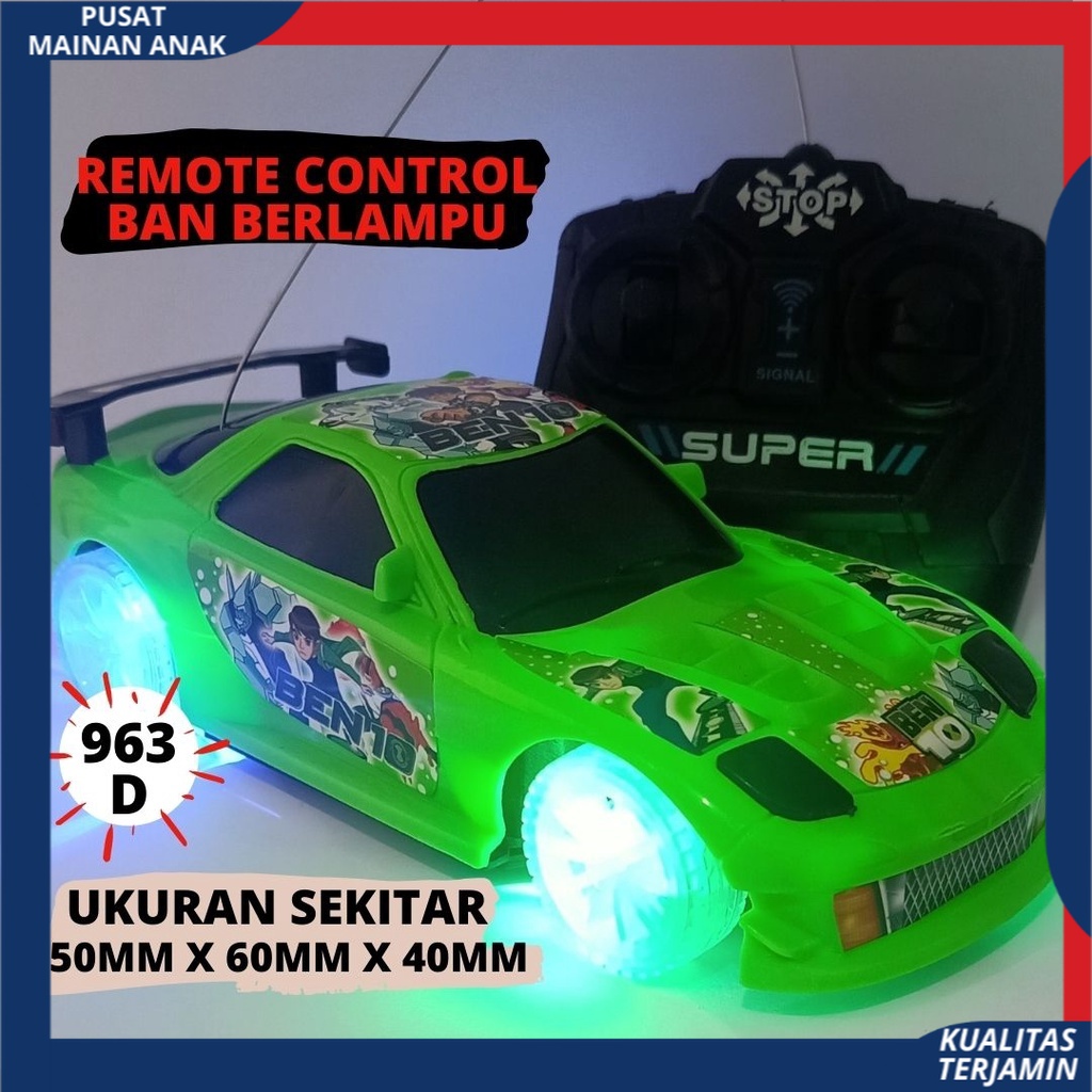 Mainan Mobil Remote Kontrol Sedan Ban Berlampu 3D Aman Digunakan Import Rc CAR Sport Racing Berlampu