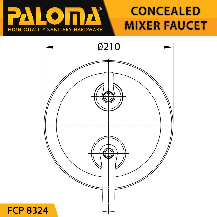 PALOMA FCP 8324 Keran Mixer 5 Lubang Tanam Dinding Tembok Kran Air