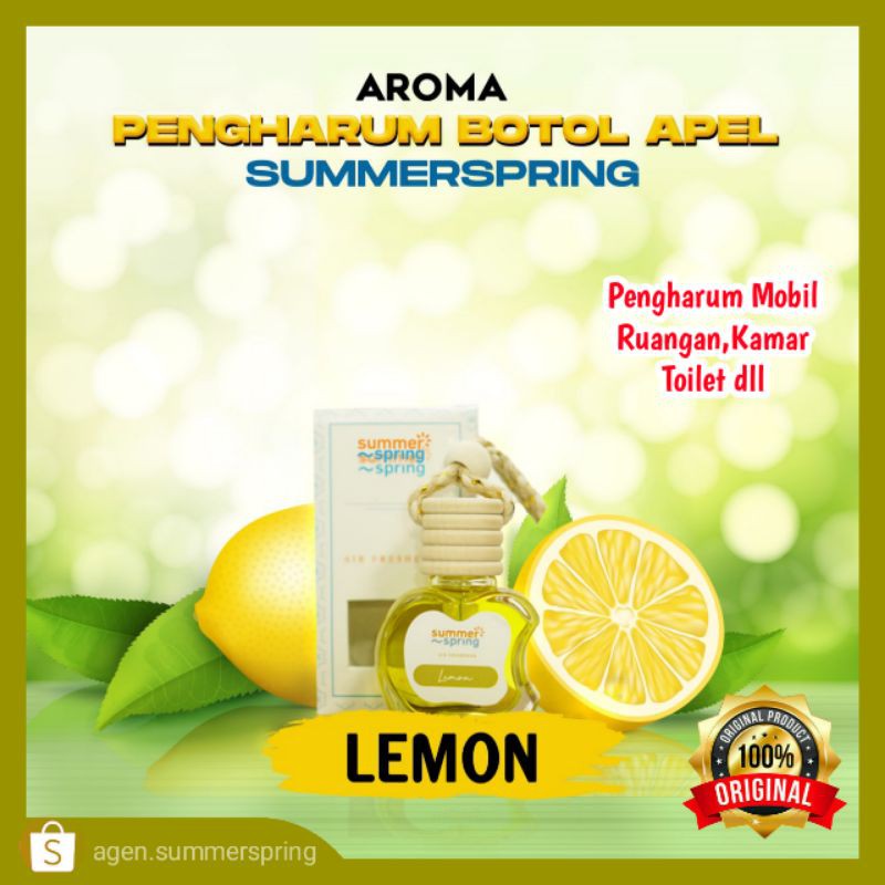 Pewangi mobil | summer spring botol apel 10ml | lemon