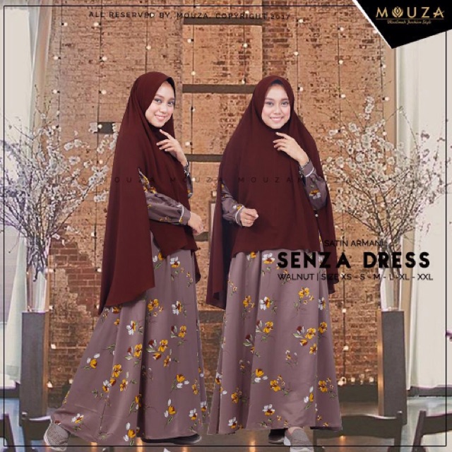 Gamis senza peanut by mouza bahan satin