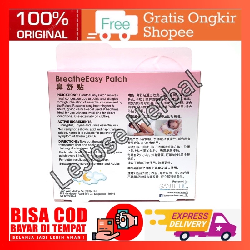 SANTECARE BREATHEEASY / BREATHE EASY PATCH 1 BOX ISI 5 PATCH