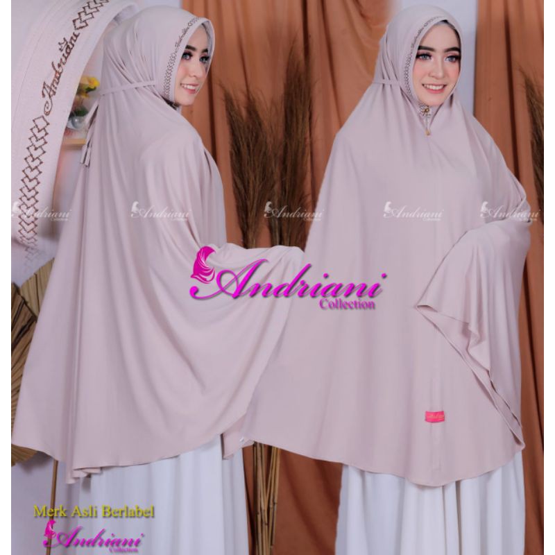 Andriani Hijab Bordir Kotak XXL Jumbo Jersey Super
