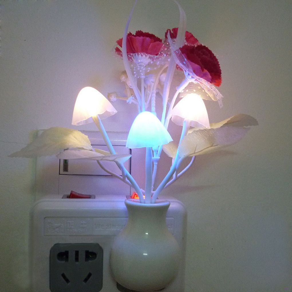 Creative Dream Wall Lamp Mushroom LED Night Light Inductive Plug in Electric Lamp