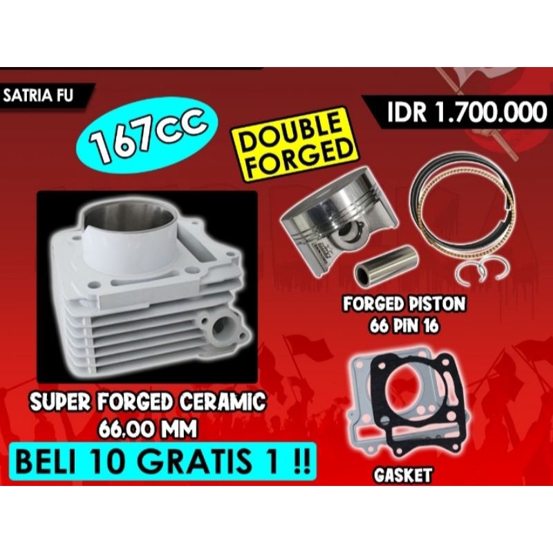 Blok ceramic plus piston satria FU karburator 66 BRT