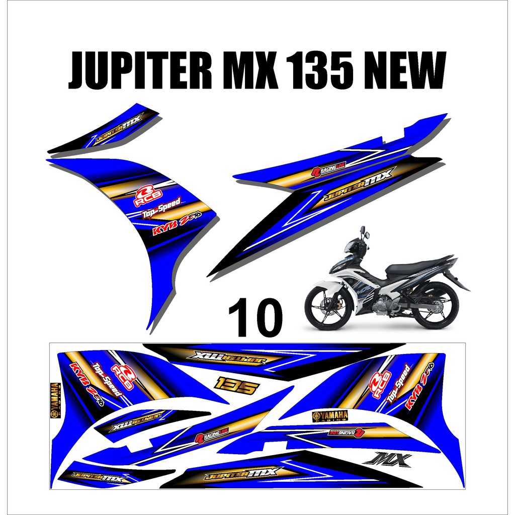 Stiker Sticker Striping Lis Variasi Yamaha Motor MX NEW 135 Keren Murah Desain DS MXN – 10