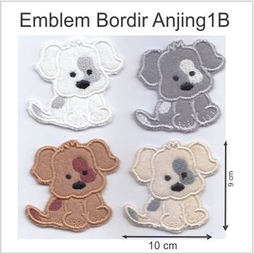 Emblem Bordir Anjing Anjing1 10x9cm