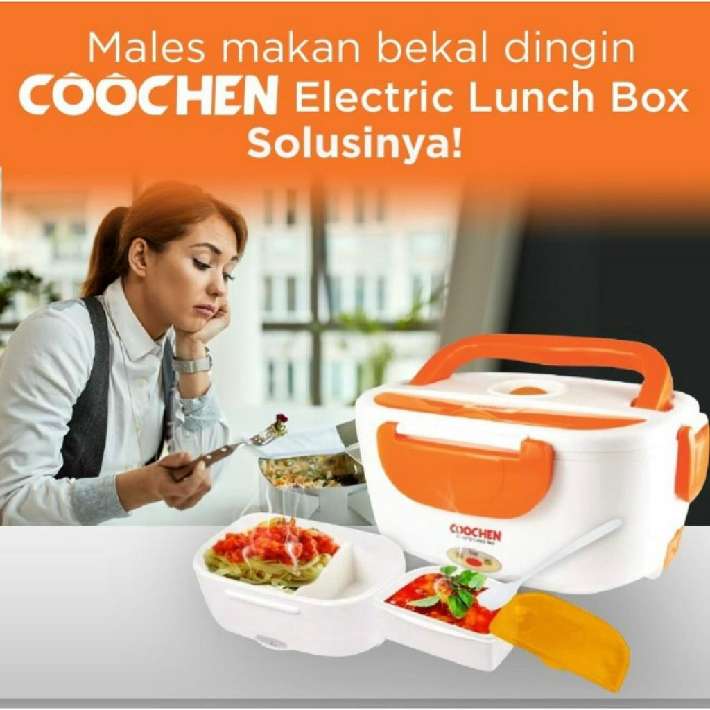 Coochen Electric Lunch Box Ber-Sertifikat Rohs &amp; FDA Kualitas Premium Kotak Makan Electric Lunch Box electric Kotak Bekal makan pemanas penghangat makanan rantang makanan kotak makan kotak bekal tahan panas kotak pemanas makanan murah premium garansi