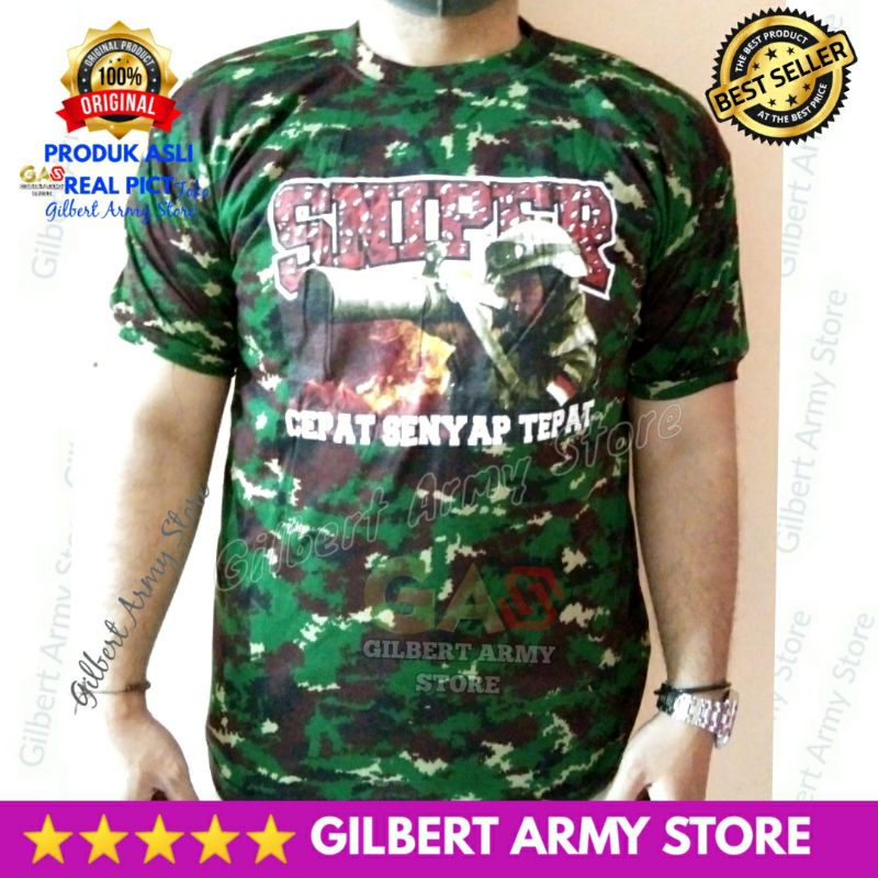 Grosir Kaos Tshirt Loreng  nkri malvinas Hitam Abu Army Gambar Tni Senapan Serbu Gilbert Army Store