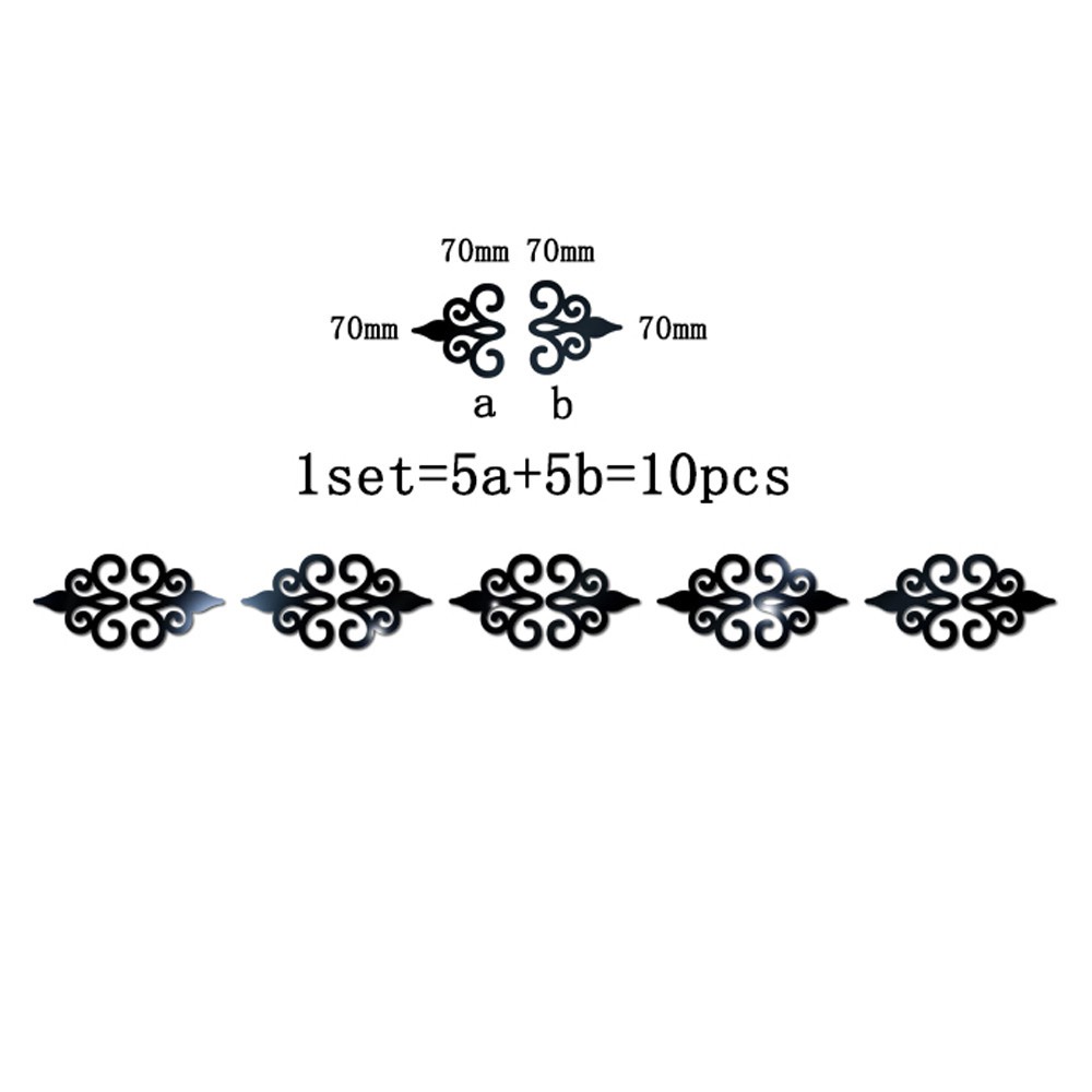 Sticker Dekorasi Dinding Mosaic Mirror Acrylic 10 PCS