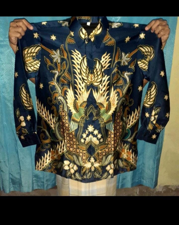 Baju Batik Pria Murah Kemeja Batik Sutra Premium Baju Batik Sutra Lengan Panjang
