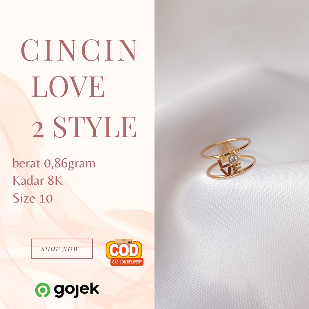 Cincin LOVE CINCIN EMAS ASLI 375 CINCIN EMAS CANTIK CINCIN ELEGANT CINCIN MEWAH