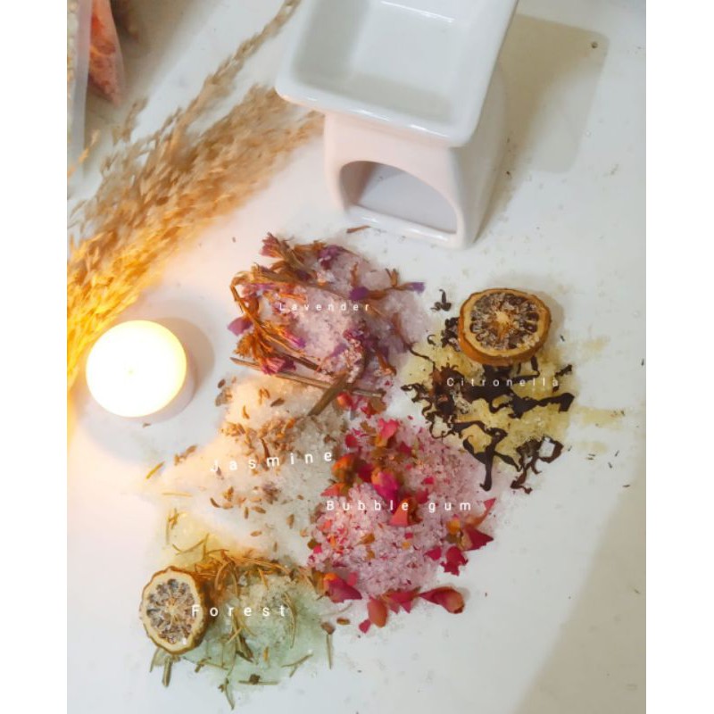 Image of garam mandi epsom bath salt dengan bunga asli aromaterapi #1