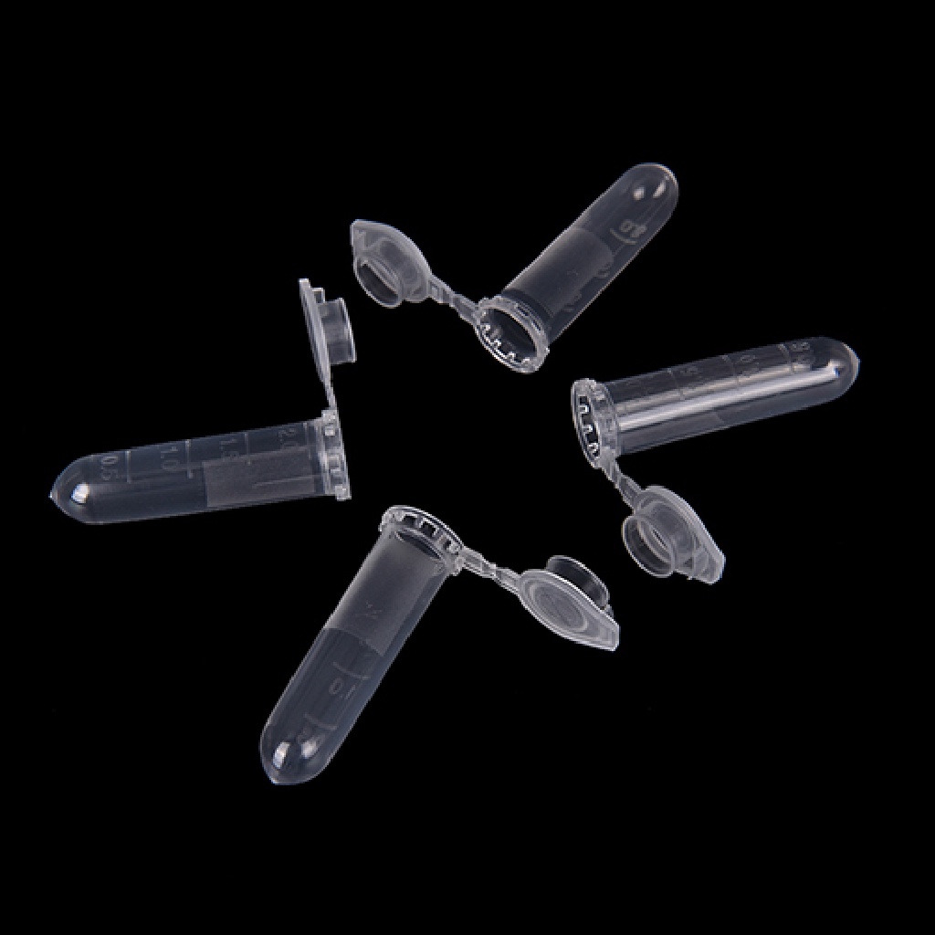 【beautifulhome12.id】 100pcs 2ml Micro Centrifuge Tube Vial Clear Plastic Vials Container Snap Cap .