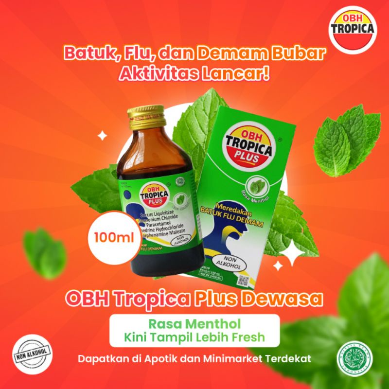 Obat Batuk OBH Tropica Plus Menthol Dewasa 100ML