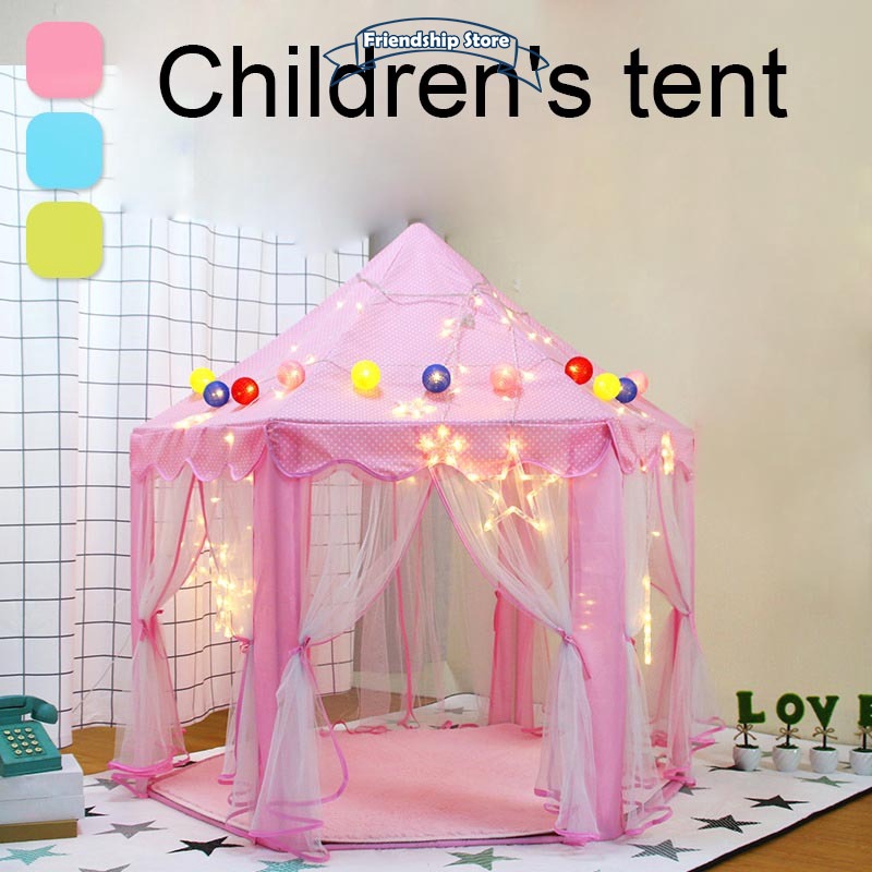 Children Toy for Indoor and Outdoor Game Kids Play Tents for Girls and Boys Girl Pink Princess Toy House//Blue Boy Play House
