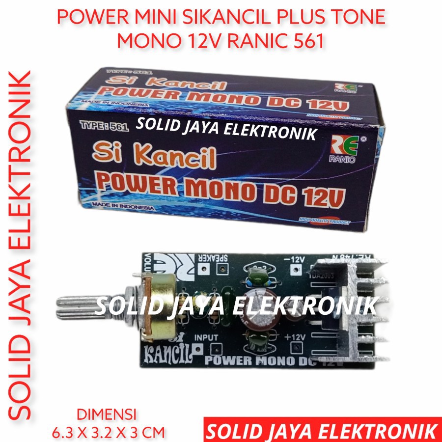 KIT POWER MINI MONO SI KANCIL 12V DC TDA2003 PLUS TONE AMPLI AMPLIFIER TDA 2003 12 V VOLT RANIC 561