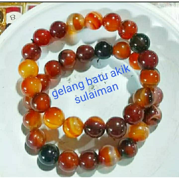 Gelang batu akik sulaiman batu asli
