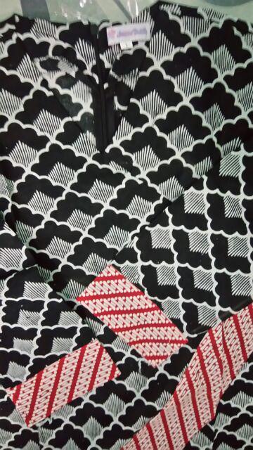 Blus Kecha Baju Atasan Batik Wanita Kerja Kantor