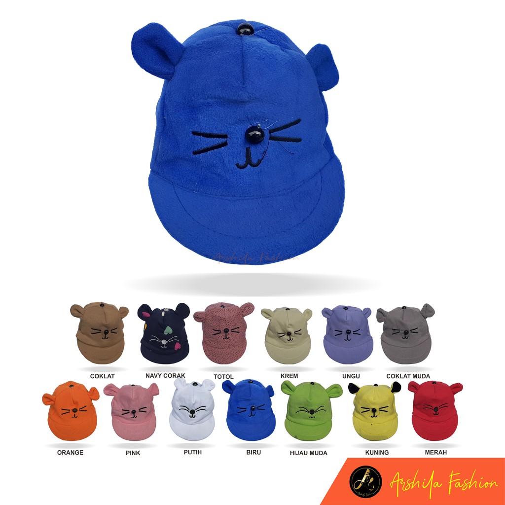 Topi Bayi Karakter Kucing / Topi Kucing Bayi /  Arshila_fashion