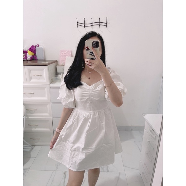 Dress katun polos wanita | mini dress | dress gwendolyn | dress sabrina import | korean fashion import wanita | aquarius boutique89