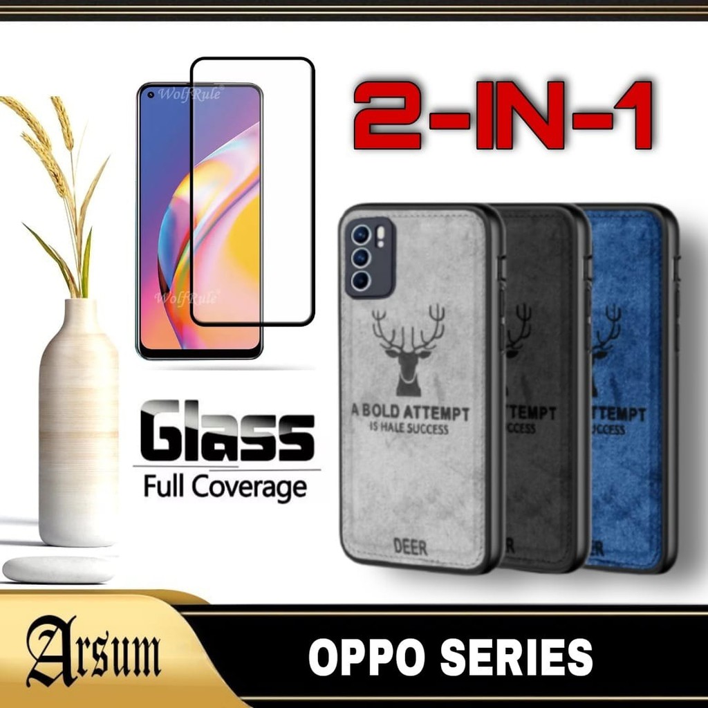 PROMO Case Hp Oppo Reno 6 5G, Reno 6 Pro 5G Softcase Deer Bermotif jeans New Casing + Tempered Glass