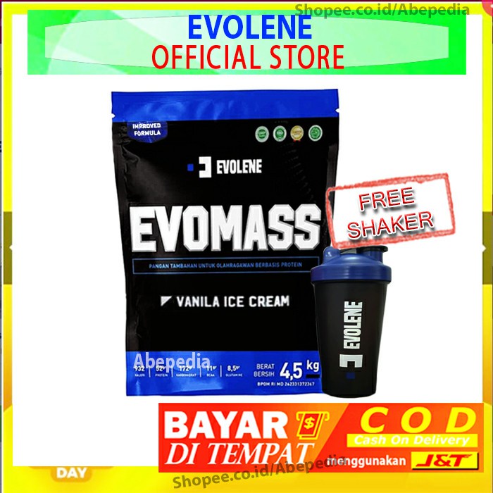 Evolene EvoMass 4,5kg Vanilla Ice Cream BPOM Evo Mass 10 LBS