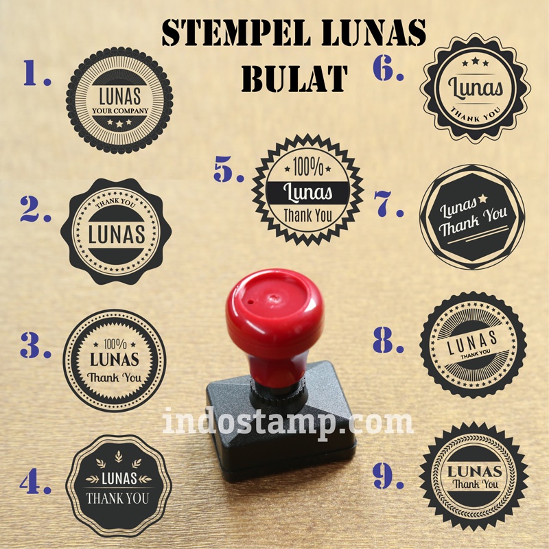 

stempel lunas paid toko 4cm vintage warna flash stamp murah terdekat langsung otomatis