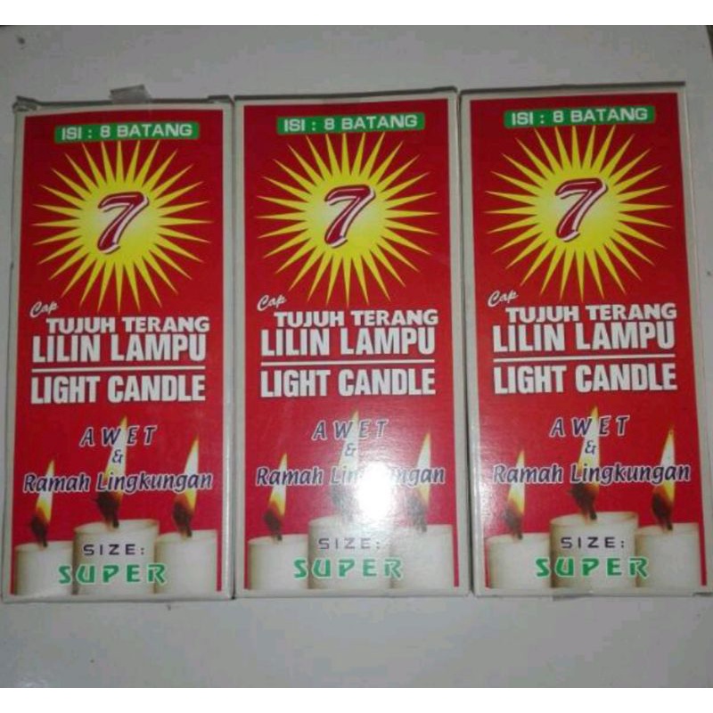 Lilin Putih Mati Lampu Cap 7 Terang size Super isi (8pcs) / light candle